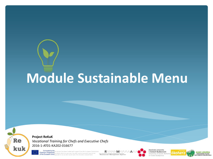 module sustainable menu