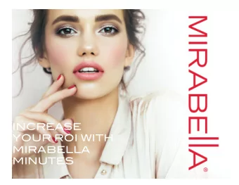 INCREASE  YOUR ROI WITH  MIRABELLA MINUTES !  THE FOLLOWING ARE EXAMPLES OF HOW TO  INTRODUCE
