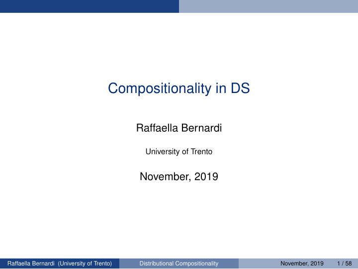 compositionality in ds