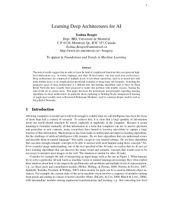 Learning Deep Architectures for AI  Yoshua Bengio  Dept. IRO, Universit  e de Montr  eal  C.P.