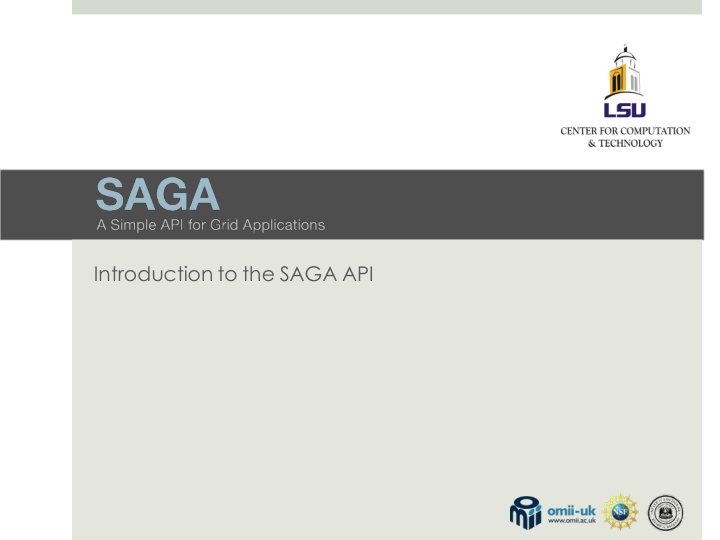 introduction to the saga api outline