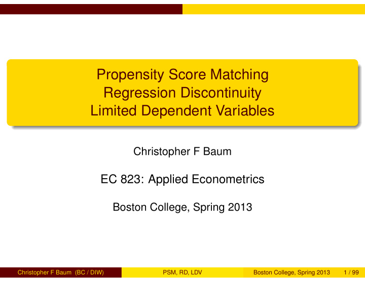 propensity score matching regression discontinuity