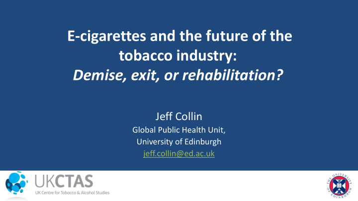 e cigarettes and the future of the tobacco industry