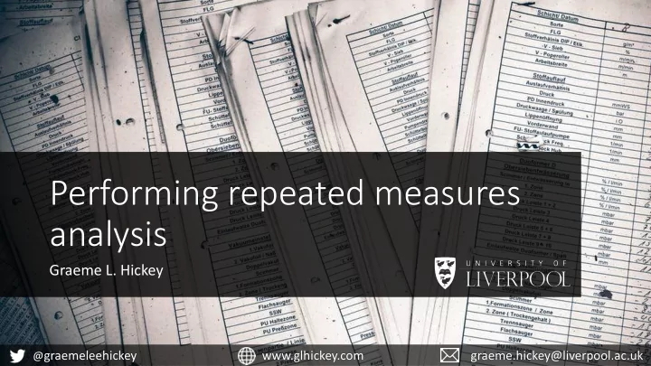 performing repeated measures analysis