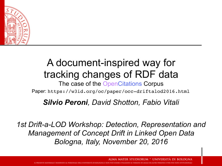 a document inspired way for tracking changes of rdf data