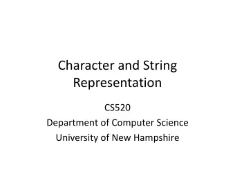 Representation  CS520  Department of Computer Science  University of New Hampshire  CDC 6600