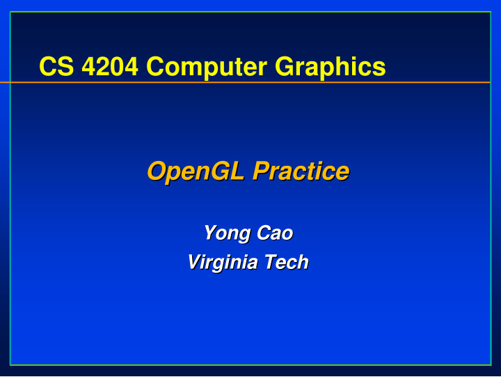 cs 4204 computer graphics