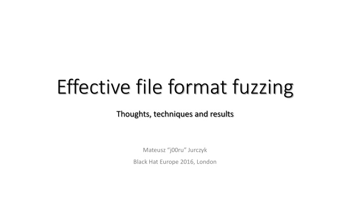 effective file format fuzzing