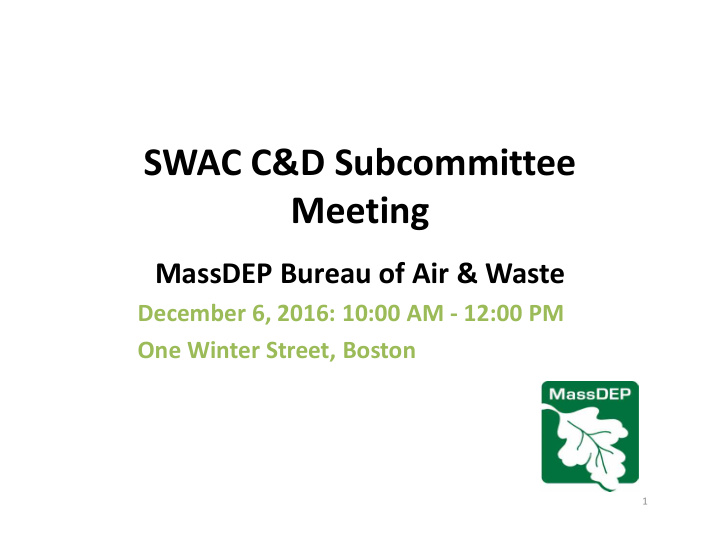 swac c d subcommittee meeting