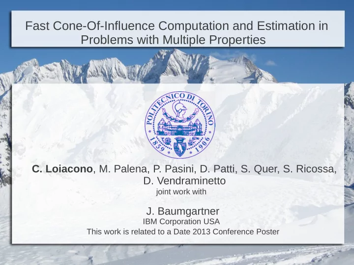 joint work with j baumgartner ibm corporation usa this