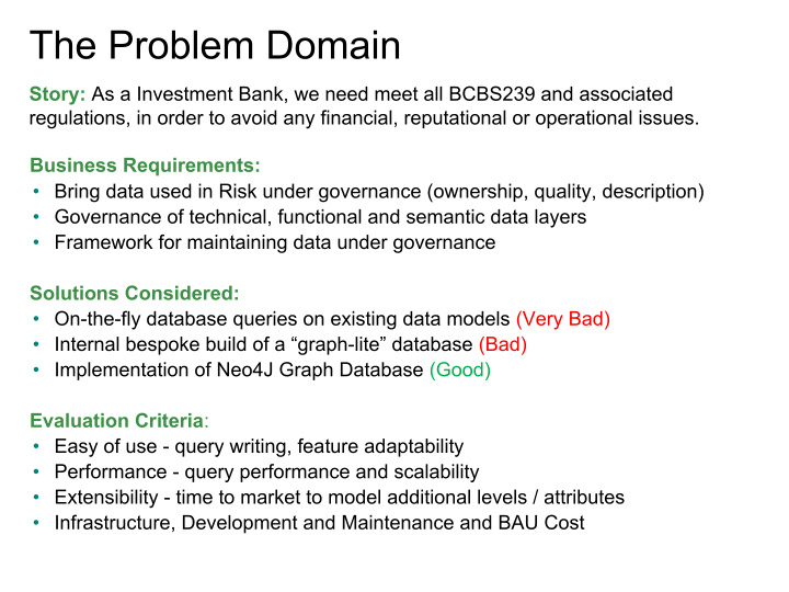 the problem domain