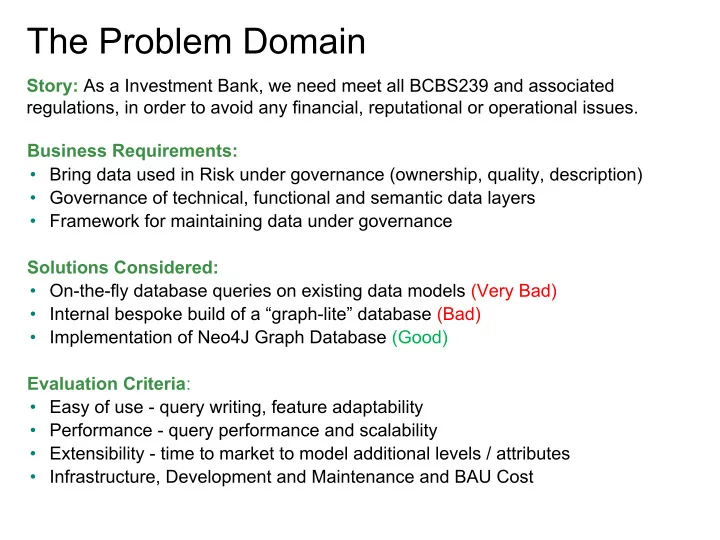 the problem domain