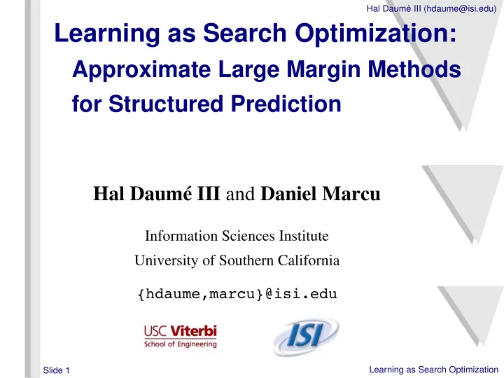 learning as search optimization
