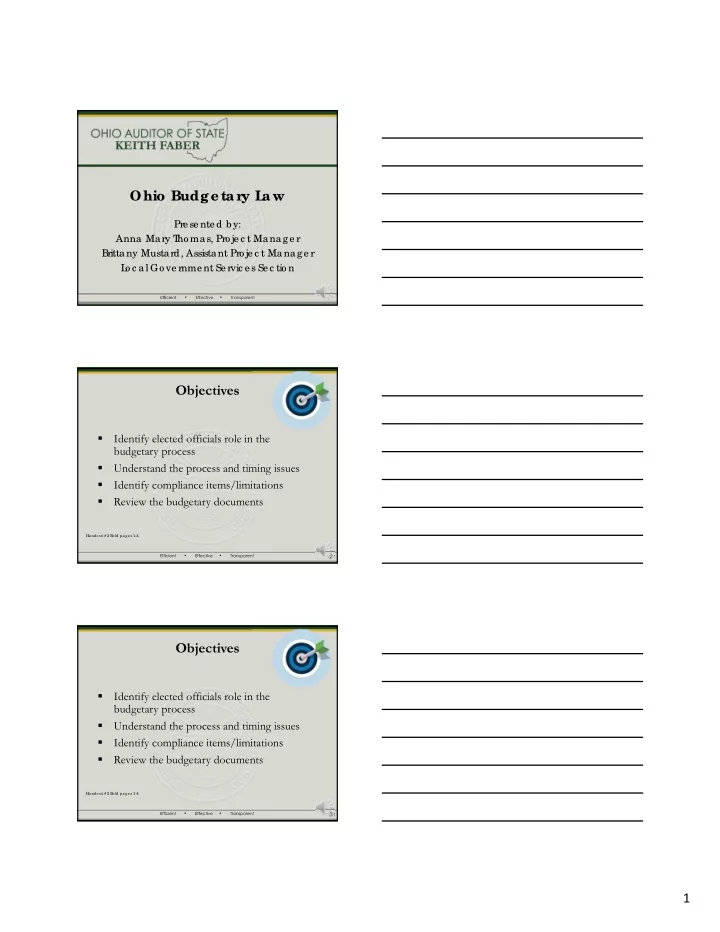 objectives
