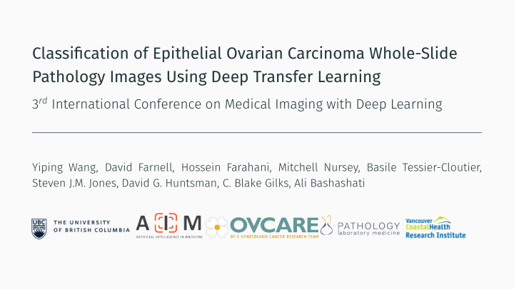 classification of epithelial ovarian carcinoma whole