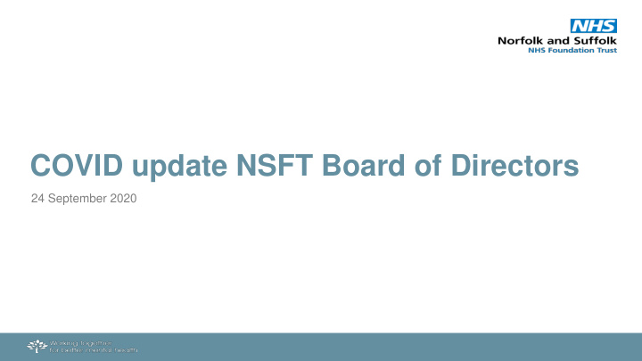 covid update nsft board of directors