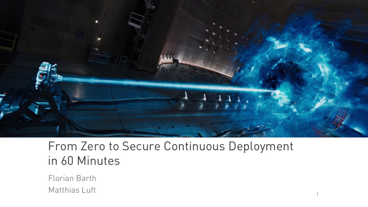 from zero to secure continuous deployment