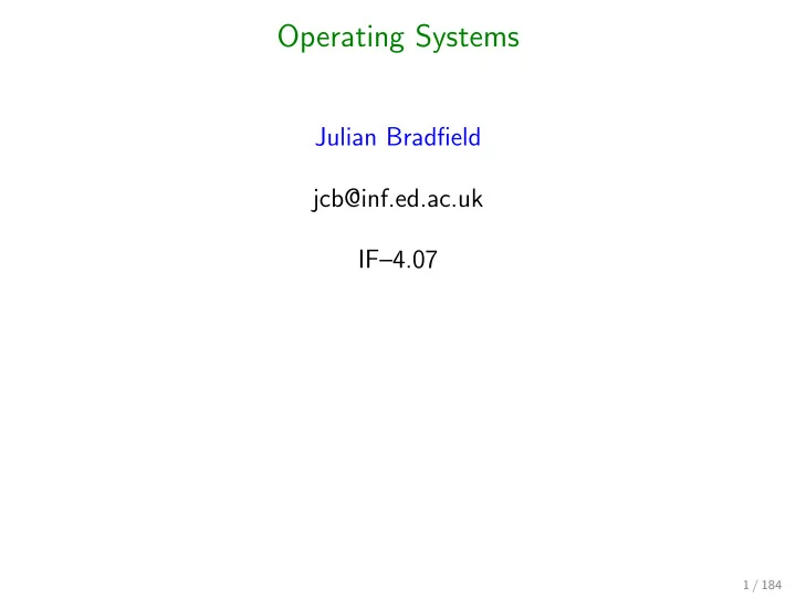 operating systems