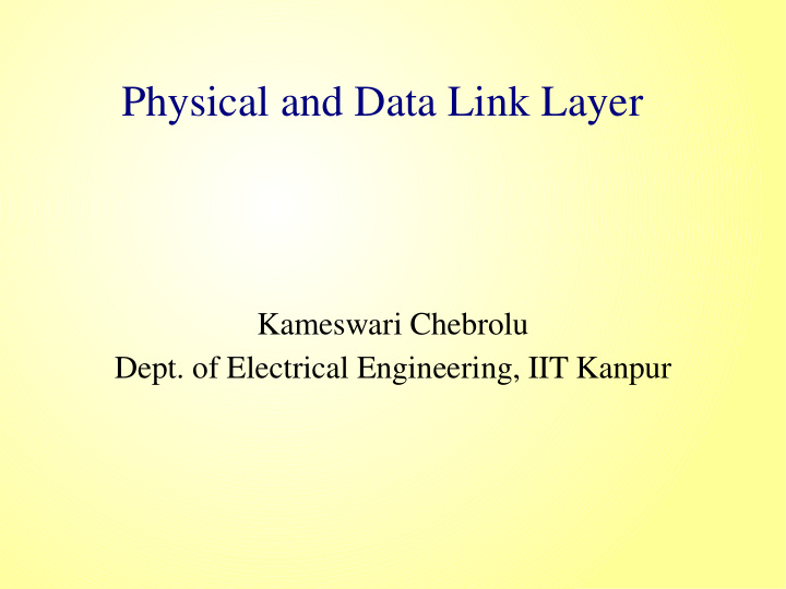 physical and data link layer