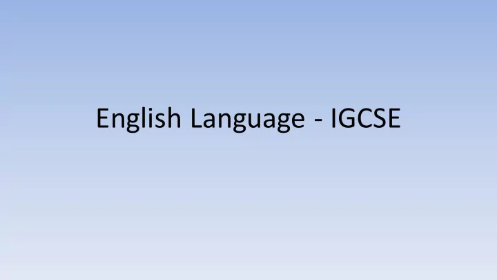 english language igcse touching the void i