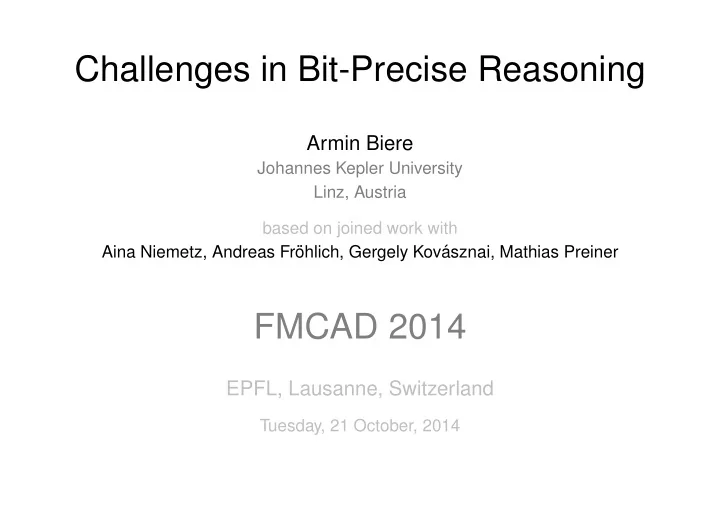 challenges in bit precise reasoning