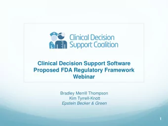 Webinar  Bradley Merrill Thompson  Kim Tyrrell-Knott  Epstein Becker &amp; Green  1  Agenda 1.