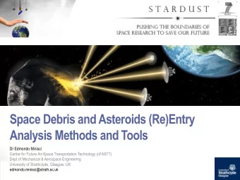 Analysis Methods and Tools  Dr Edmondo Minisci  Centre for Future Air-Space Transportation
