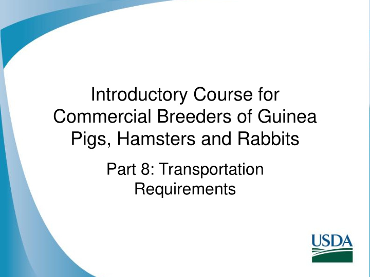 introductory course for commercial breeders of guinea