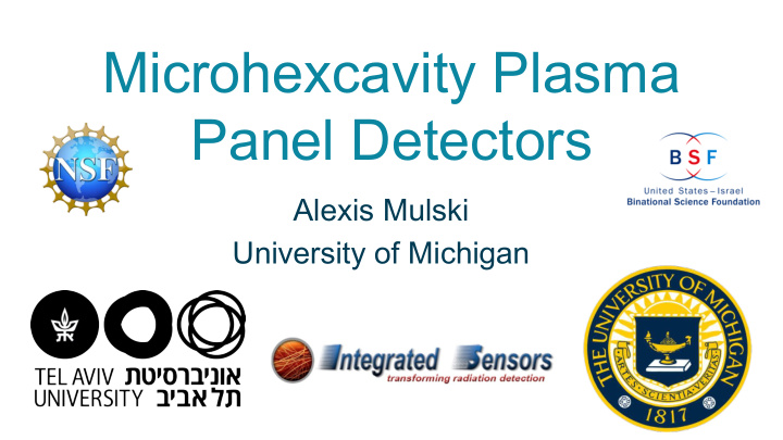 microhexcavity plasma panel detectors
