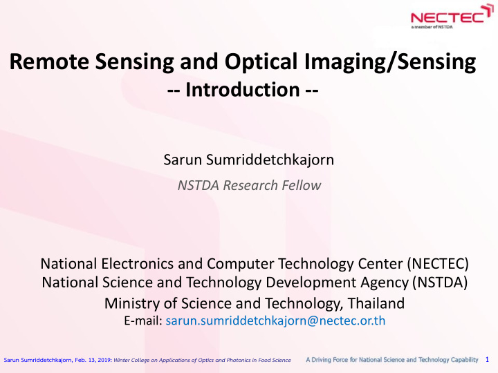 remote sensing and optical imaging sensing