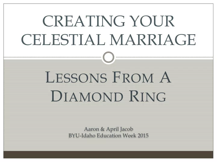 creating your celestial marriage