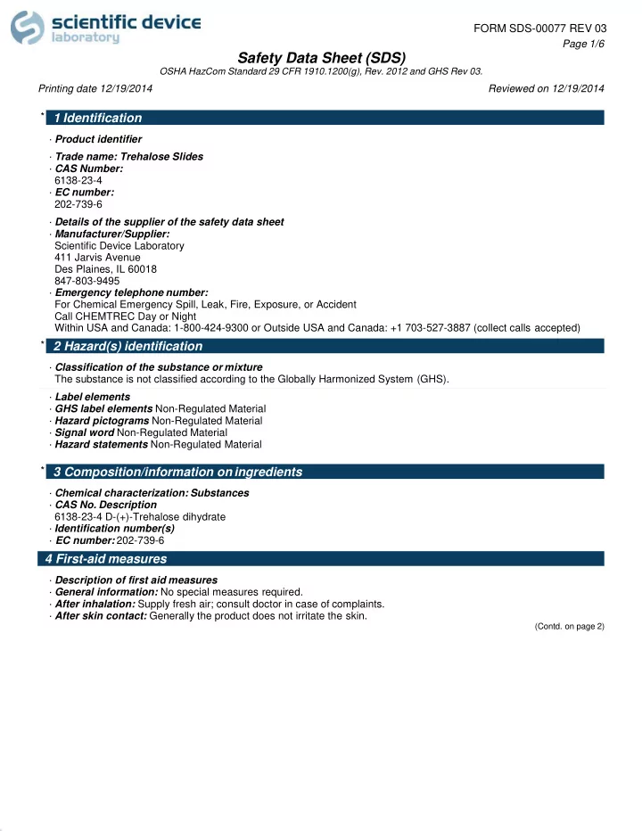 safety data sheet sds