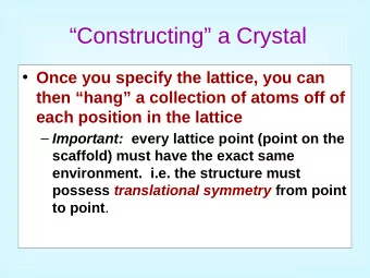 Constructing a Crystal  Once you specify the lattice, you can  then hang a