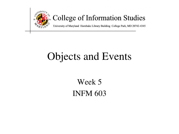 objects and events