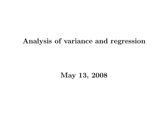 Analysis of variance and regression  May 13, 2008  Repeated measurements over time  Presentation