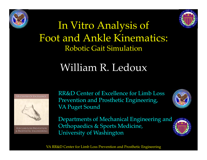in vitro analysis of foot and ankle kinematics