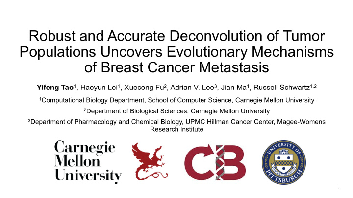 robust and accurate deconvolution of tumor populations