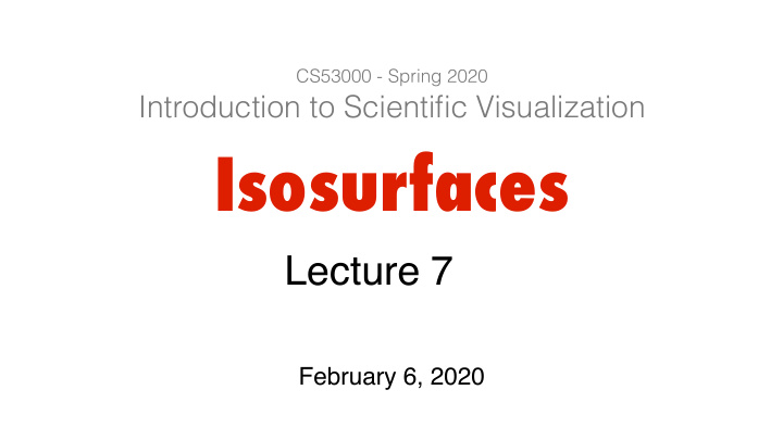 isosurfaces