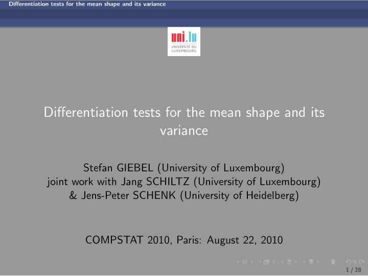 differentiation tests for the mean shape and its variance