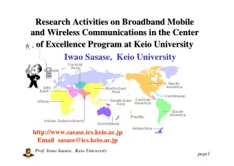 Research Activities on Broadband Mobile  Research Activities on Broadband Mobile  and Wireless