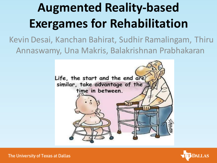 augmented reality based exergames for rehabilitation