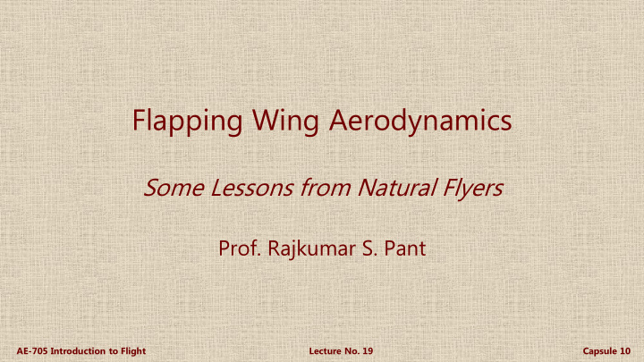 flapping wing aerodynamics