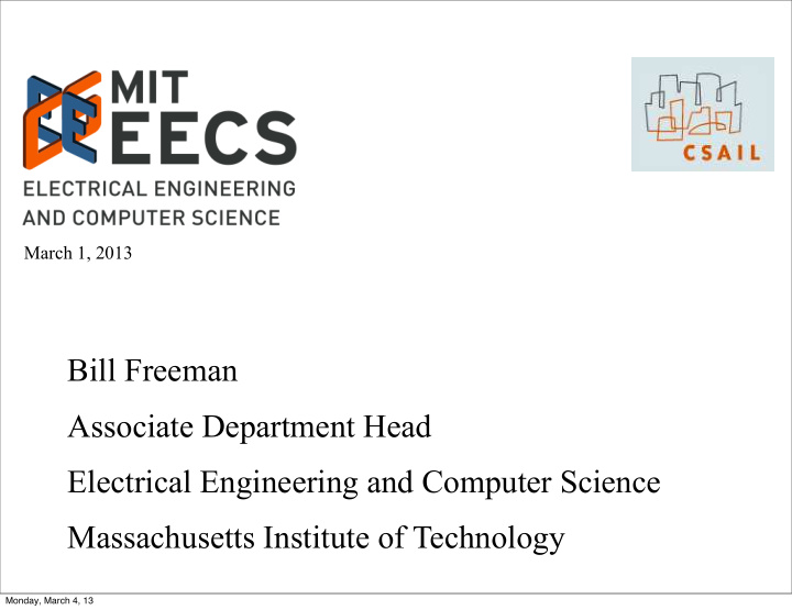 bill freeman associate department head electrical