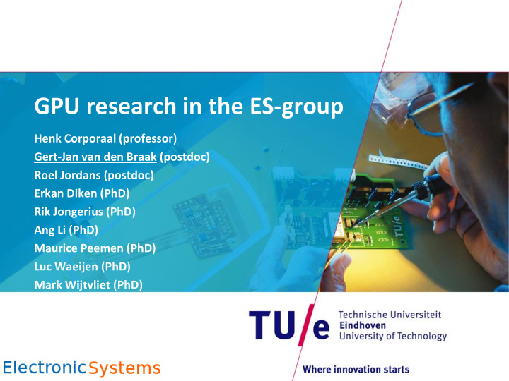 gpu research in the es group