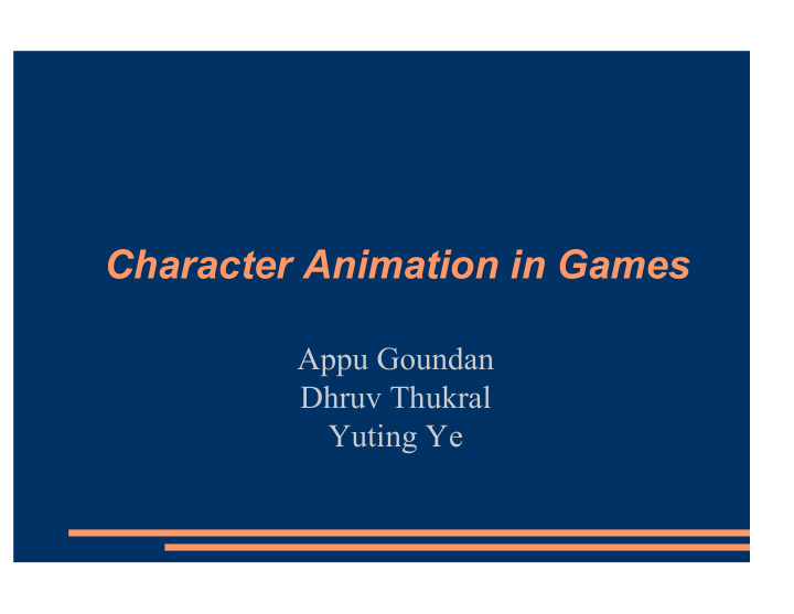 character animation in games