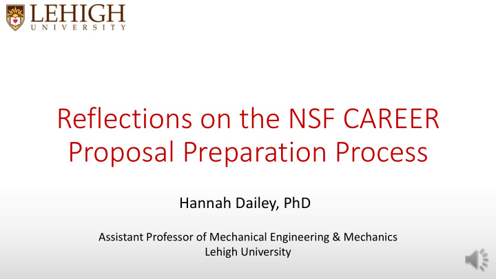 reflections on the nsf career