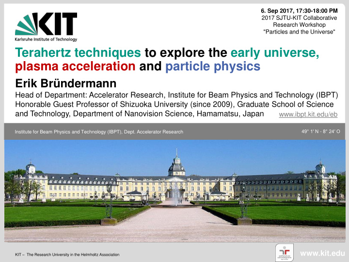 terahertz techniques to explore the early universe plasma