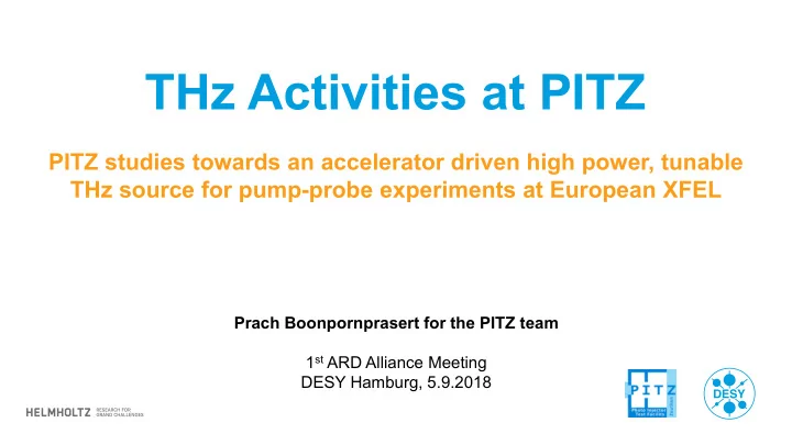 thz activities at pitz