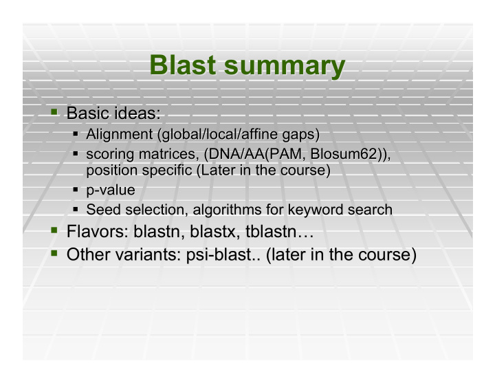 blast summary blast summary