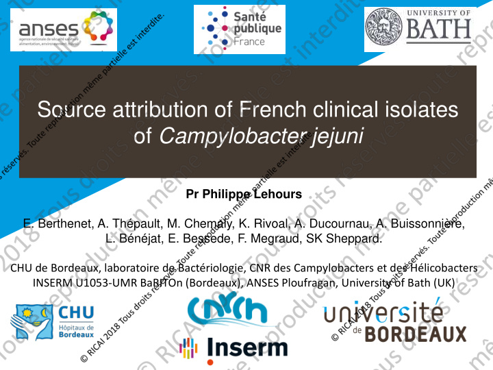 source attribution of french clinical isolates